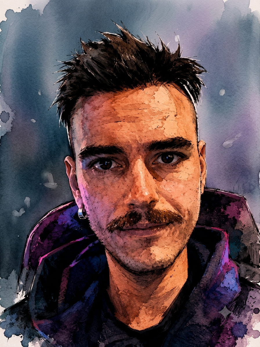 Retrato ilustrado de Iván Krysiuk